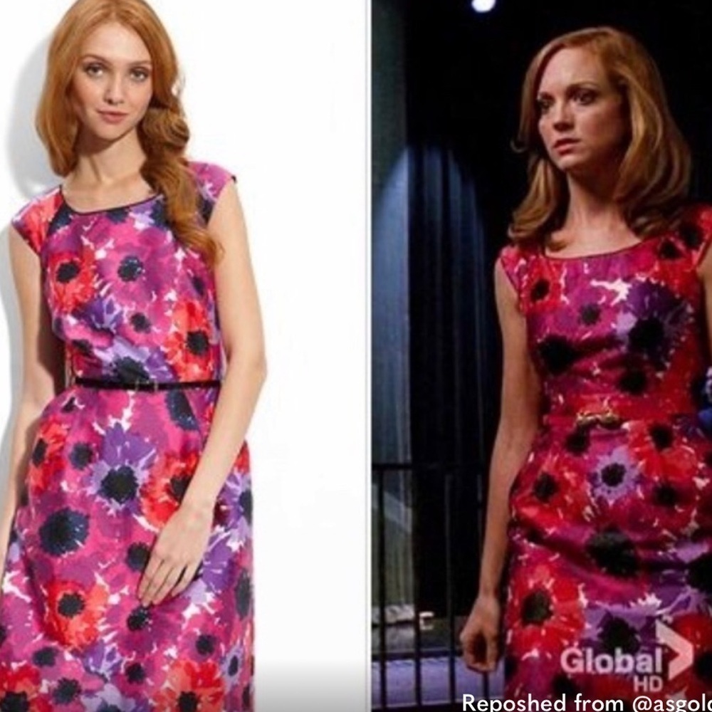 Kate Spade purple and pink floral sheath dress size 6
